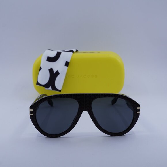 Marc Jacobs MARC 747/S 003L IR Aviator Sunglasses - Pattern Black Grey/Grey - Picture 4 of 11